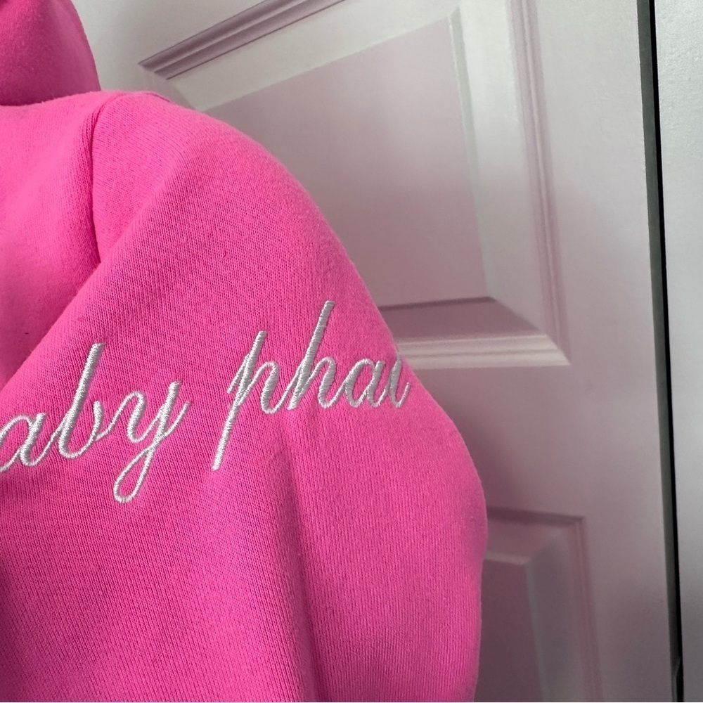 Baby Phat Vibrant Pink Hoodie with White Accents - Picture 4 of 6